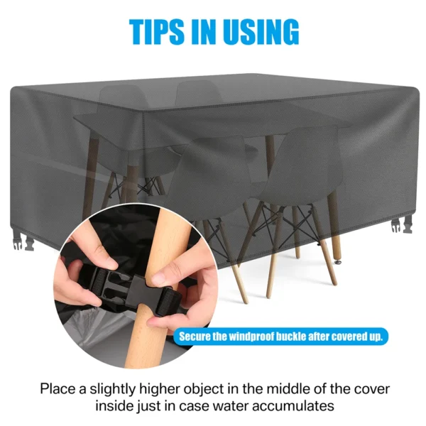 Outdoor Furniture Covers Waterproof Rain Snow Dust Wind-Proof Anti-UV Oxford Fabric For Garden Lawn Patio Table Chair Protection - Image 6