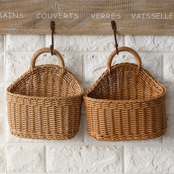 EPCI Woven Hangings Storage Baskets Handmade Wicker Flower Pot Breathable Florist Rattan Flower Planter For Home Decor Balcony - Image 3