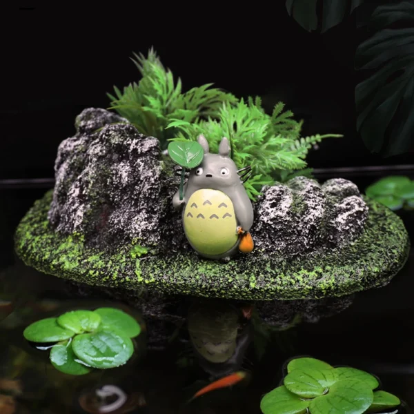 Suspended Island Fish Tank Decorative Creative Floating Stone Simulation Plants Caverns Crafts Ornaments Aquarium Accessories - Image 5