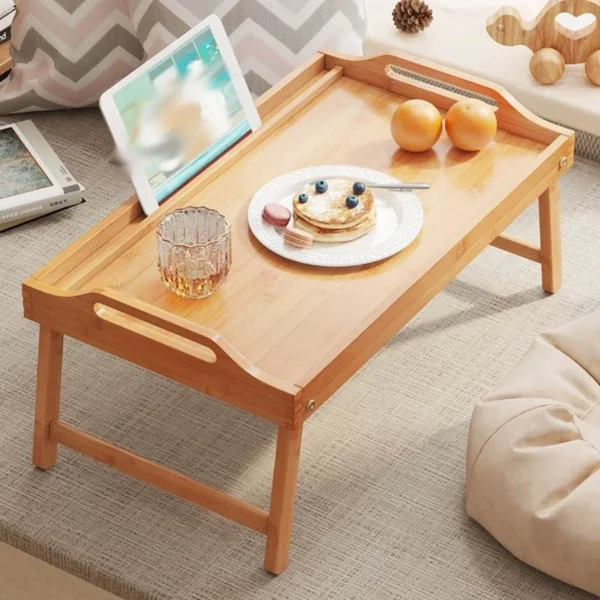 Table Dessert Folding Tray Bedroom Breakfast Tray Desk Office Tea Tray Multifunctional Reading Rack Floor Computer Desk Board - Image 5