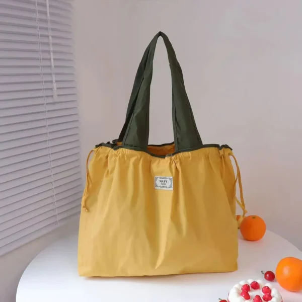 1PC Environmentally Friendly Shopping Bag, Foldable One Shoulder Carrying Bag, Portable Supermarket Grocery Bag - Image 5