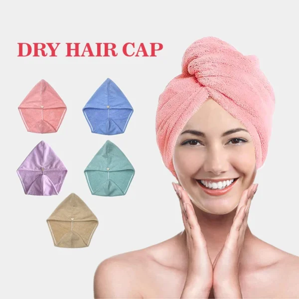 Microfiber Hair Towel Wrap for Women, Shower Spa Head Wrap Hair Drying Hat Turban Microfiber Terry Dry Absorbent Quick Dry Hair