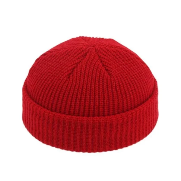 Knitted Beanie Hat Unisex Cap Fashion Hip-hop Cuffed Short Cap Bonnet Warm Ribbed Fisherman Hat - Image 6