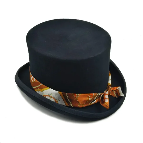 2024 Pink and Purple High Top hat Magician high hat British black jazz top hats male and female court gentleman flat felt hat - Image 5