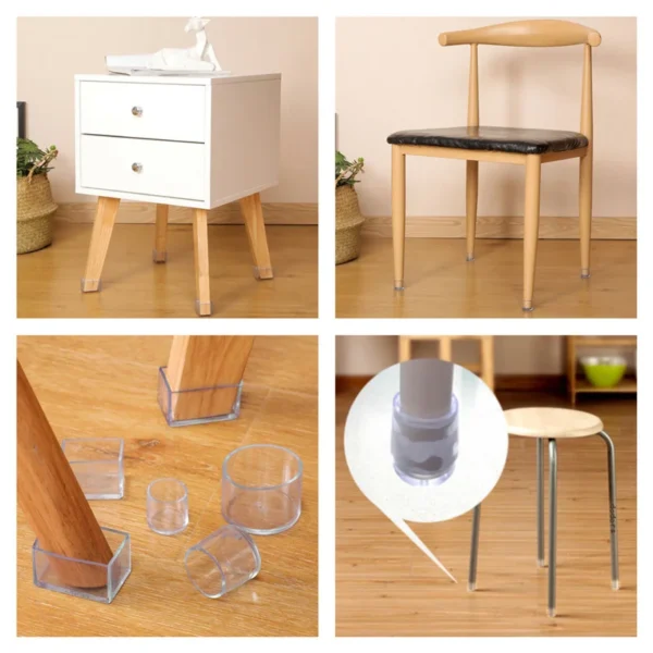 16Pcs Transparent Furniture feet Caps Chair Table Sofa Non-slip Mute Rubber Leg Mat Wood Floor From Scratches Protectors Pads - Image 3