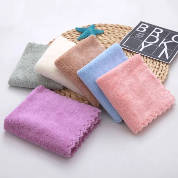 10Pcs Thickened Microfiber High-density Coral Fleece Towel Quick Dry Clean Face Soft Absorbent Towel - Image 5