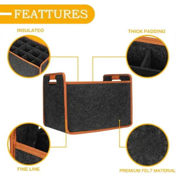 Felt Wine Storage Bag Handbag Reusable Champagne Bottle Beverage Storage Box Basket Outdoor Camping Supplies - Image 3