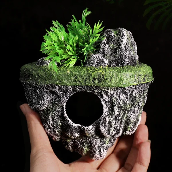 Suspended Island Fish Tank Decorative Creative Floating Stone Simulation Plants Caverns Crafts Ornaments Aquarium Accessories - Image 4