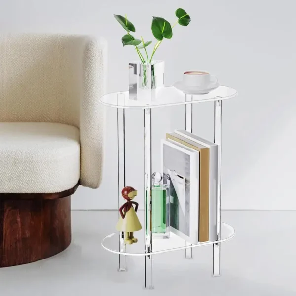 Sofa Table Side Transparent Tea Tables Auxiliary Table Acrylic Storage Cabinet Nightstands Acrylic Coffee Table For Home Decor - Image 3