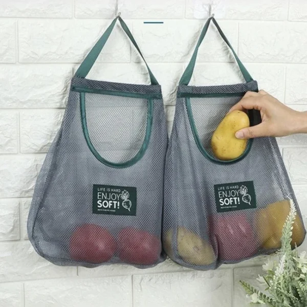 Mesh Bag Storage Baskets Reusable Grocery Net Plastic Bags For Food Fruit Vegetables Kitchen Organizer Accessories Item - Image 6