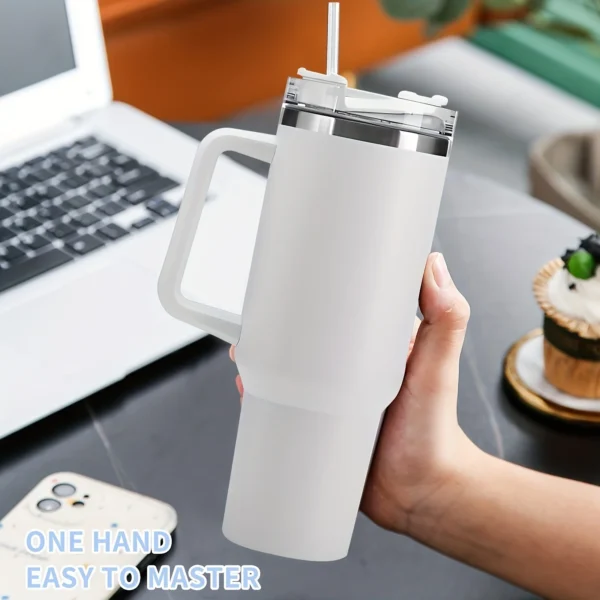 40oz Tumbler Vacuum Insulated Thermos Custom Travel Cup Stainless Steel Water Bottle Coffee Mugs With Handle Outdoor Drinkware - Image 4