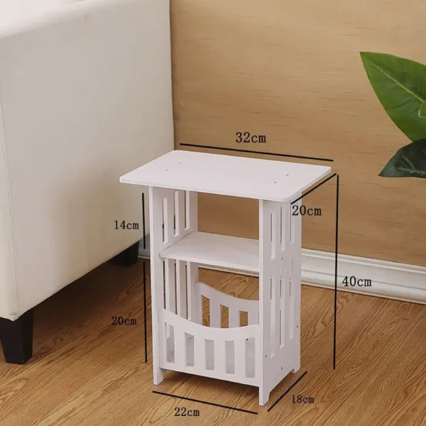 Small Bedside Table Cabinet Side End Coffee Tea Table Nightstand Storage Shelf - Image 6