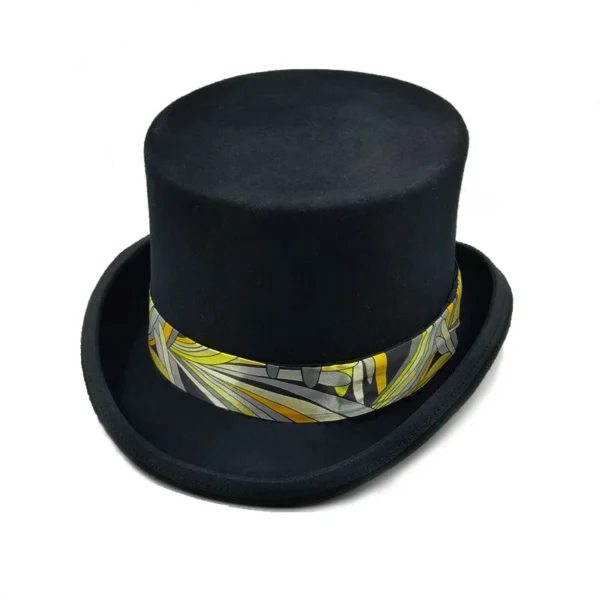 2024 Pink and Purple High Top hat Magician high hat British black jazz top hats male and female court gentleman flat felt hat - Image 3