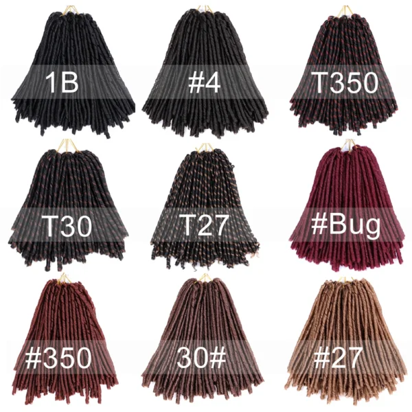 14inch 70g/Pack Faux Locs Synthetic Braiding Hair Extensions Afro Hairstyles Soft Dreadlock Brown Black Bug Crochet Braids - Image 2