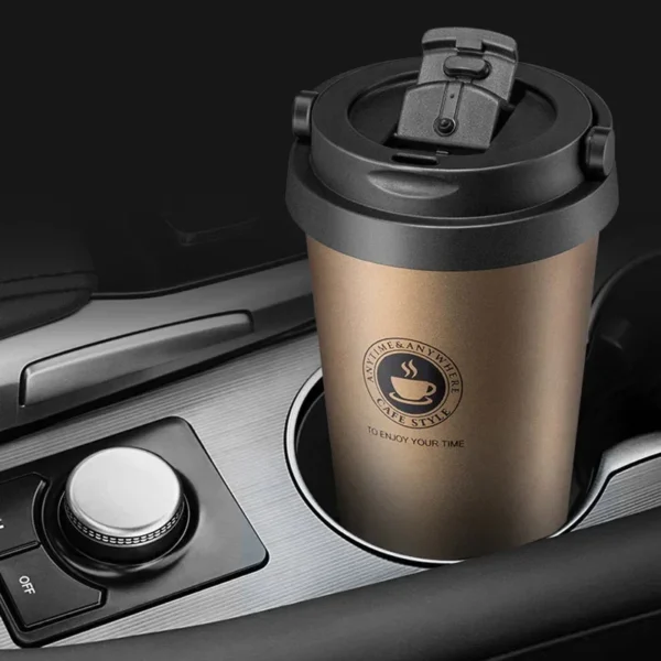 500ml Insulated Travel Coffee Cup Double Wall Leak-Proof Thermos Mug Vacuum Stainless Steel Tea Tumbler with Lid and Handle - Image 6