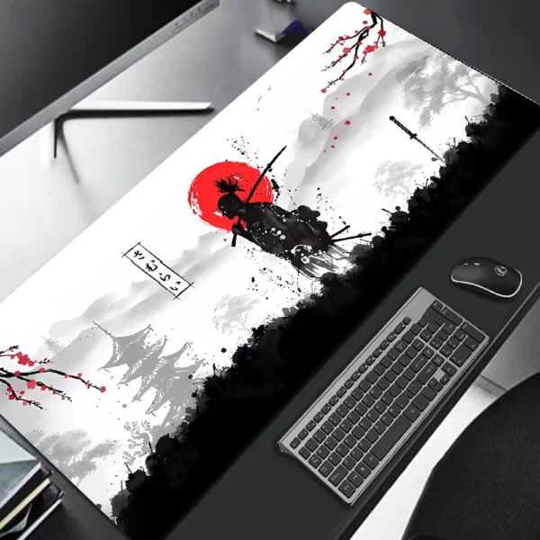 Samurai Warrior Mouse Pad Gamer Computer Accessories Keyboard Table Mat Black Mousepad Company Gaming Laptop Desk Accessory Pc - Image 3