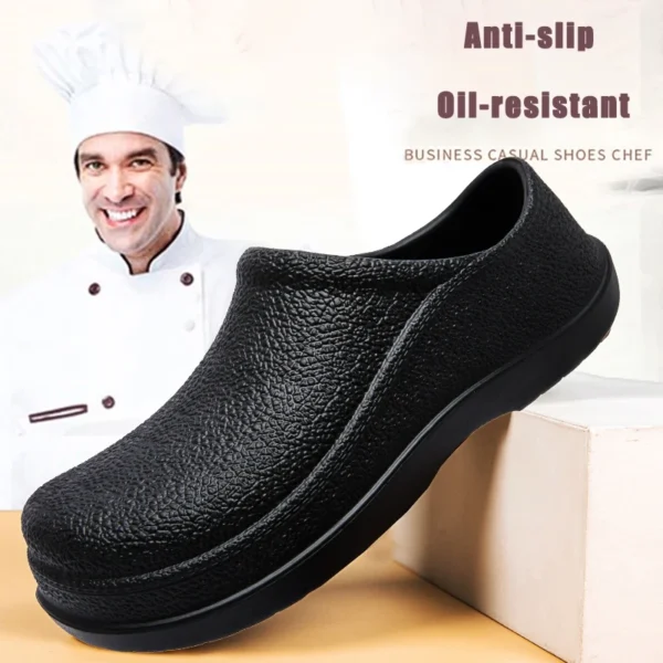 Men Chef Shoes Man Summer Beach Slippers Water-proof Oil-proof Kitchen Shoes Non-slip Garden Clogs Hotel Work Shoe EVA Sandal - Image 3