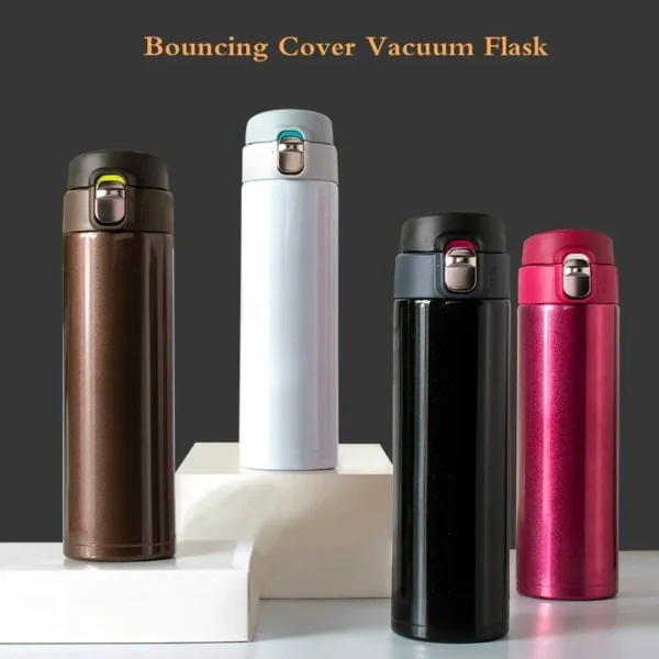 500ML Stainless Steel Bouncing Cover Vacuum Flask Thermos Cup Coffee Tea Milk Thermo Bottle - Image 2