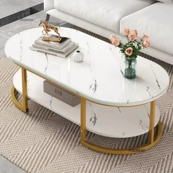 Modern Design Coffee Table Minimalist Storage Oval Living Room Table Balcony Nordic Coffee Tables Luxury Home Decoration g - Image 2