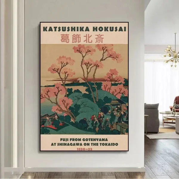 Goldfish Lotus Japanese Art Poster Hokusai Ohara Koson Japanese Wall Art Retro Canvas Painting Living Room Decoration No Frame - Image 5