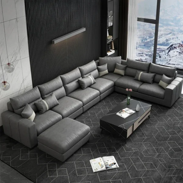 Designer Sectional Living Room Sofa Set Luxury Floor Fluffy Big Sofa Lazy Couch Modular Puff Canape Salon Home Furniture