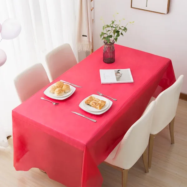 1pc Reusable Tablecloths 137x274cm BPA Free Plastic Dining Table Cover Cloth for Parties Picnic Camping Outdoor Disposable - Image 2