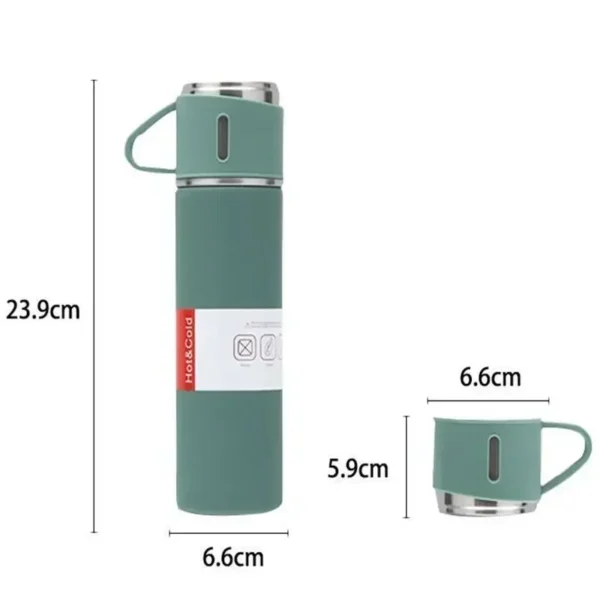 500ML Stainless Steel Vacuum Flask with Business Style Shimmering Design, Coffee Mug Thermos Bottle with Portable Carafe - Image 6