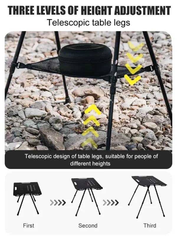 WESTTUNE Camping IGT Tactical Table with Accessories Lightweight Multifunctional Folding Aluminum Alloy Outdoor Table Adjustable - Image 4