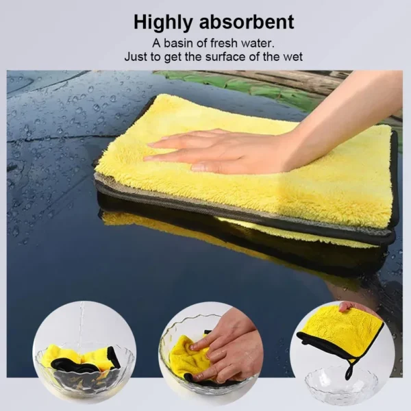 3/5/10Pcs Car Wash Microfiber Towel 30x30/60CM Car Cleaning Drying Cloth Hemming Car Care Cloth Detailing Car Wash Towel - Image 3