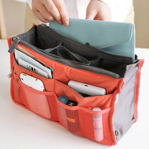 Handheld Double Zippered Makeup Bag, Middle Bag Organizing and Storage Bag, Multifunctional Toiletries Bag - Image 6