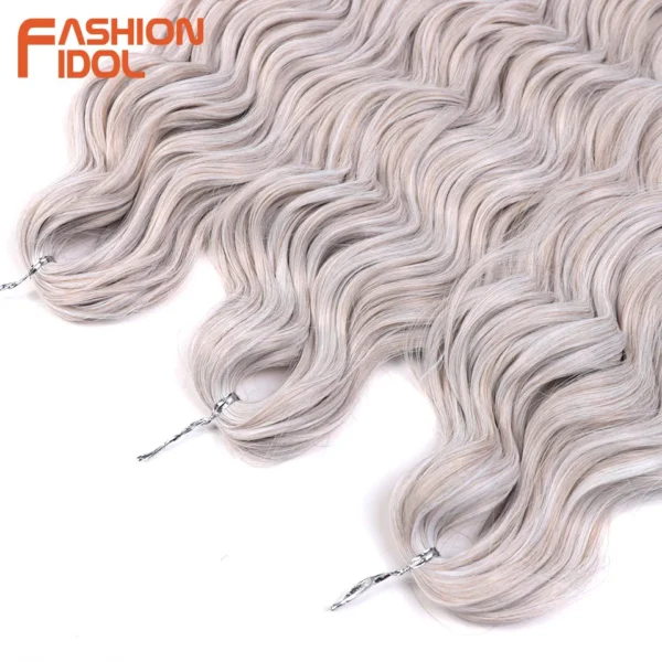 Anna Hair Synthetic Loose Deep Wave Braiding Hair Extensions 24 Inch Water Wave Braid Hair Ombre Blonde Twist Crochet Curly Hair - Image 5