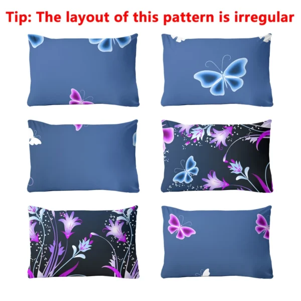 3-piece Simple modern butterfly pattern matte three piece fitted sheet set, bedroom printed bed cover set, bedding - Image 6