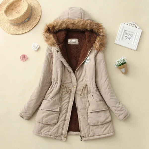 2024 New Autumn Winter Women Cotton Jacket Padded Casual Slim Coat Emboridery Hooded Parkas Wadded Warm Overcoat - Image 6