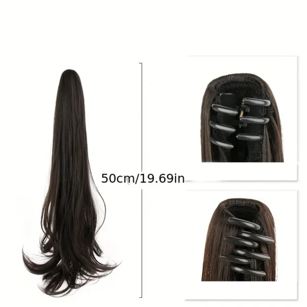 20Inch/50cm Synthetic Long Straight Grab Clip In Ponytail Hair Extensions Hair Piece For Women Hair Accessories - Image 3