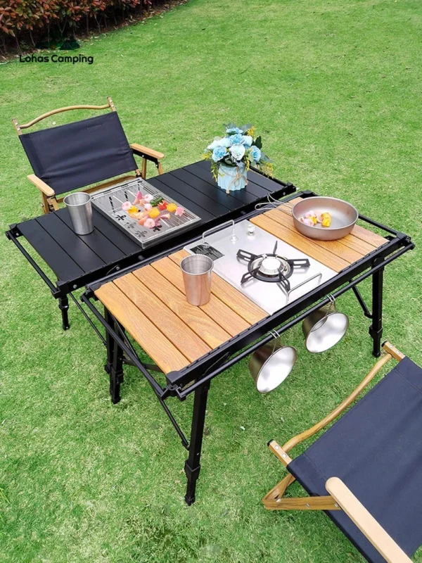 Lohascamping Lightweight Folding Stove IGT table Camping multifunctional Backpack roll table adjustable Desktop burner bbq table