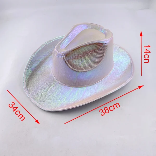 Hot Sale EL Wire Summer LED Light Up Masquerade Hat Luminous Neon Cowboy Hat Beach Club Props Glowing Bride Cowgirl Hat Supplies - Image 6