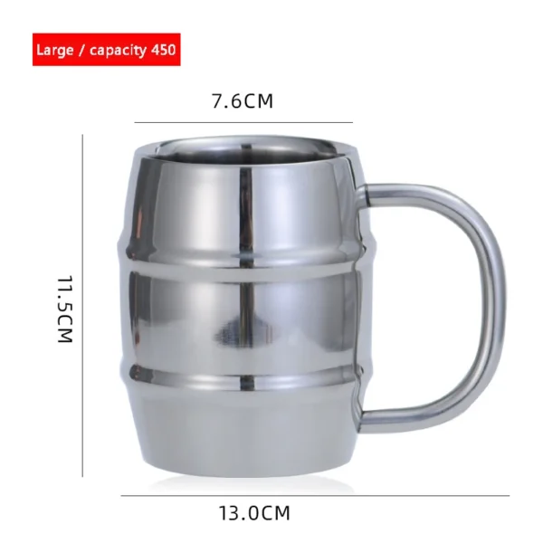 500/450ml Double Stainless Steel Beer Cup Outdoor Camping Western Coffee Cup With Handle Insulated Portable Water Cup Mugs - Image 6