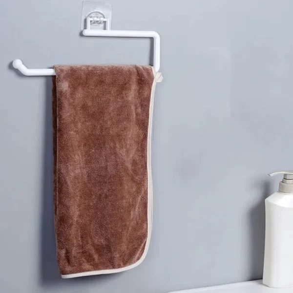 Punch-free Kitchen Paper Towel Rack Toilet Paper Roll Rack Hanger Wall-mounted Towel Bar Kitchen Bathroom Accessories - Image 3