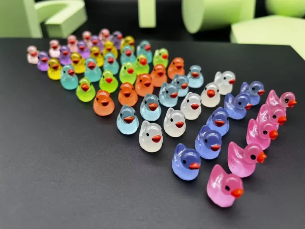 50PCS Luminous Mini Ducks Moss Microlandscape Miniature Duck Figurines Fairy Garden Accessories Home Decor Glow in The Dark - Image 5