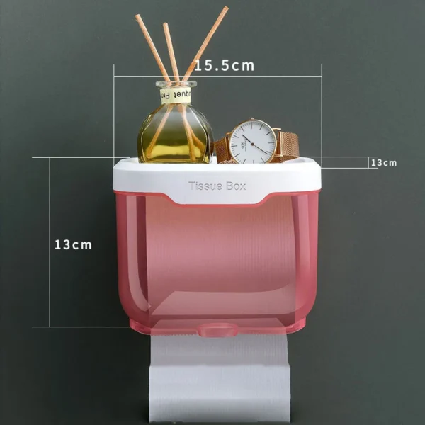 Waterproof Wall Mount Toilet Paper Holder Shelf Toilet Roll Paper Tube Storage Rack Storage Box Tray Rack Bathroom Supplies - Image 6