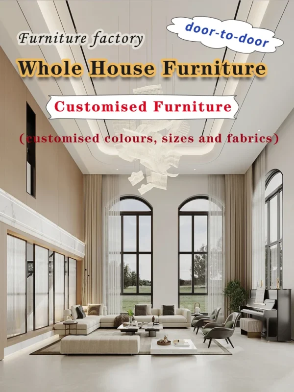 Villa Furniture Customisation  Custom Size Fabric Colours  Whole house furniture matching scheme design Apartment Furniture - Image 2