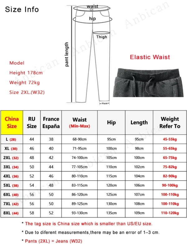 Winter Men's Sweatpants Thick Warm Fleece Joggers Sportswear Zip Pockets Cotton Casual Track Pants Plus Size 6XL 7XL 8XL - Image 6