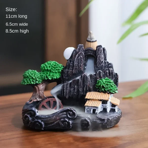 2024 Resin Reflux Incense Burner Tower Sandalwood Decoration Home Indoor Aromatherapy Mosquito Repellent Incense Burner Ornament - Image 6