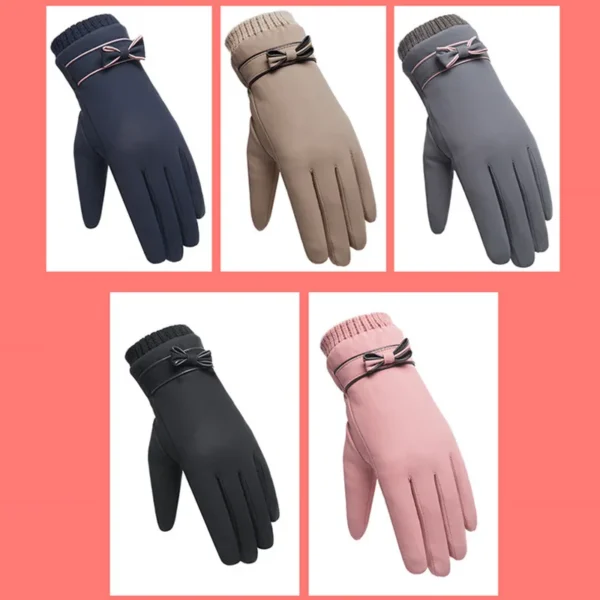 Winter Women Gloves Hand Warmer Thermal Fleece Lined Guantes Full Finger Ladies Mitten Touchscreen Waterproof Bike Cycling Glove - Image 5