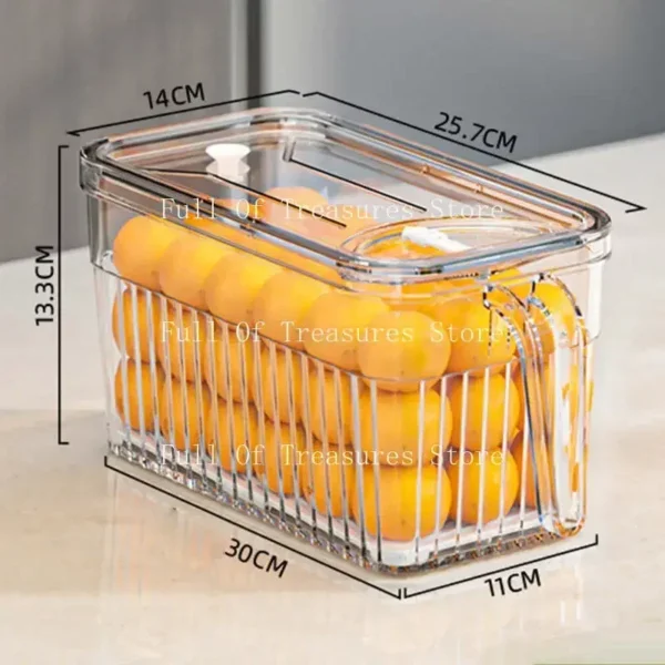 Refrigerator Storage Food Container Fresh Vegetable Fruit Boxes Drain Basket Storage Containers Pantry Kitchen Organizer - Image 6