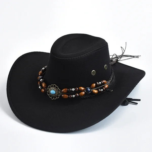 Vintage Big-edge Western Cowboy Hats for Men Women Artificial Suede Gentleman Cowgirl Jazz Hat Sombrero Hombre Cap - Image 6