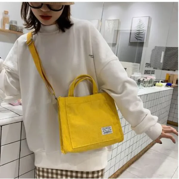 Women's Bag Corduroy New Small Square Bag Trendy Handbag Single Shoulder Diagonal Bag - Image 3