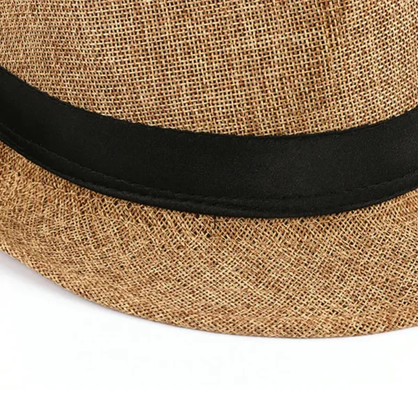 Men's Fedora Jazz Cotton Linen Solid Color Hat Summer Retro Bowler Hats Unisex Outdoor Chapeau  Bowler Hats Beach Trave Cap - Image 6