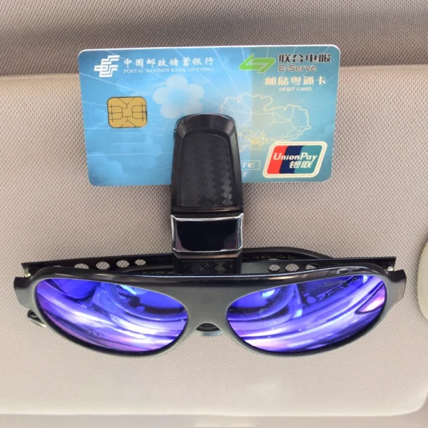 Car Glasses Case Universal Car Sun Visor Glasses Holder Sunglasses Clip Card Ticket Eyeglasses Holder Auto Interior Accessories - Image 2