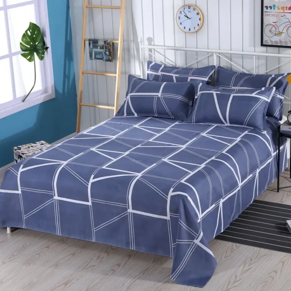 3pcs/Set Home Textile Bed Sheet Set with Pillowcases Cotton Material Lovers Room Bedding Room Flat Sheet - Image 3